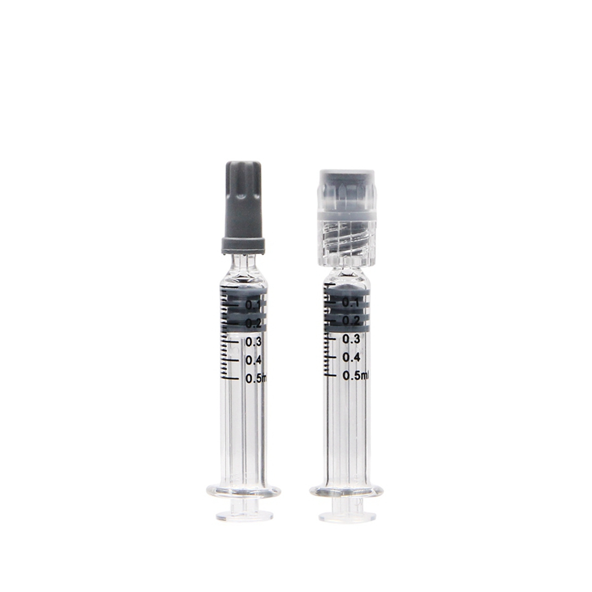 1ml 2.25ml 3ml 5ml Prefilled Borosilicate Syringe Metal Plastic Plunger  Syringes 5ml Glass Syringes 1ml