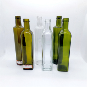 In stock 250ml,500ml,750ml,1000ml marasca olive oil glass bottle with aluminum cap olive oil bottles wholesale