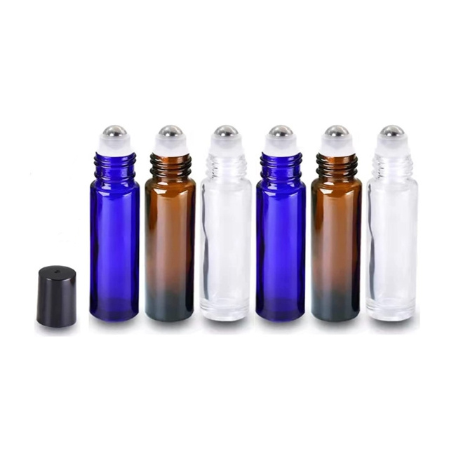 10ml Glass Perfume Roll On Bottle With Stainless Steel Metal Roller Ball 8 ml plastic deodorant roll-on top bottles