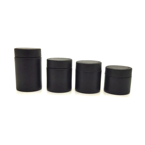 Wholesale 3g flower packaging 48 dram Straight sided child resistance proof matte Black glass jars 3 oz 4 ounce with CRC cap