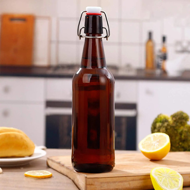 High Quality 12oz 300ml 250ml 500ml 750ml Amber Cobalt Blue Clear Swing Top Flip Top Kombucha Glass Beer Bottles