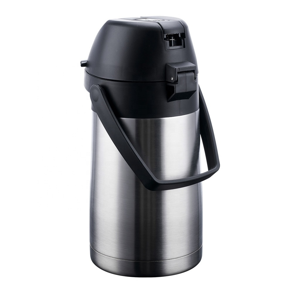 3.5 Liter Decaf Airpot Stainless Steel Lining Modern Design Lever Action Double Wall Vacuum Insulated Thermal Coffee Dispenser