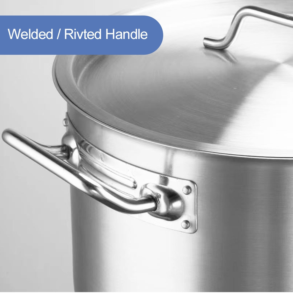 Wholesales Various Sizes Restaurant Kitchen Soup Pot Stainless Steel Stock Pot Big Cooking Pot