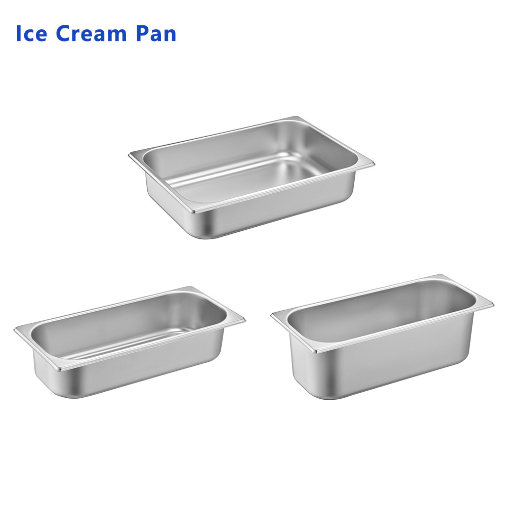 Stainless Steel 1/3 Gelato Pan Deep GN Container for Ice Cream Food for Hotel and Restaurant Supplies