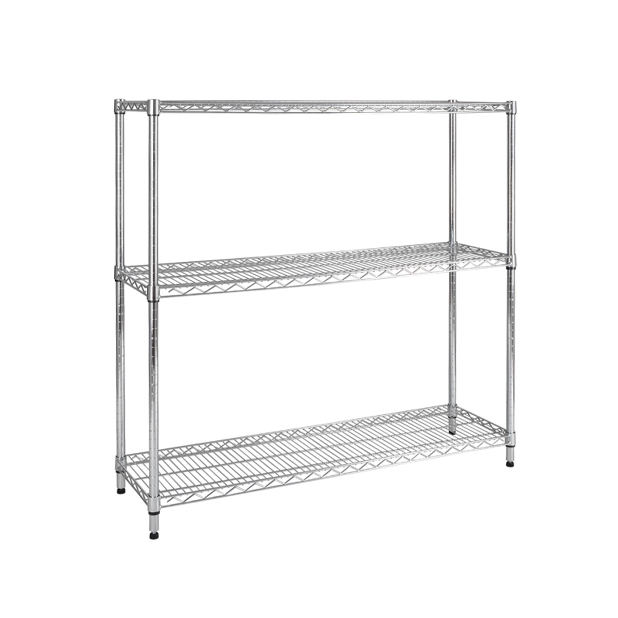 Black Epoxy Powder Coated 4-Shelf Wire Storage Rack Kit with Metal Posts Shelving Unit for Hotel Restaurant Supplies