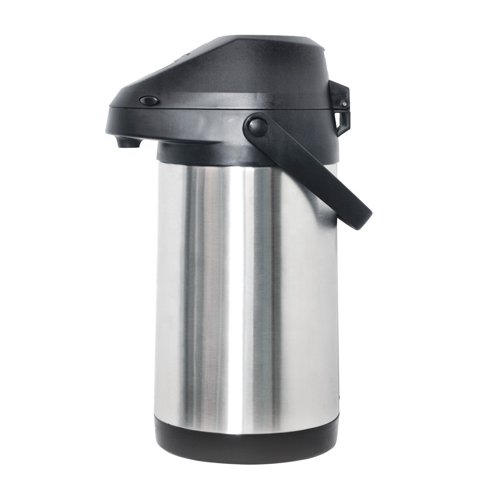 Modern Design Lever Action Airpot Double Wall Vacuum Insulated Stainless Steel Thermal Water & Coffee Dispenser Pump