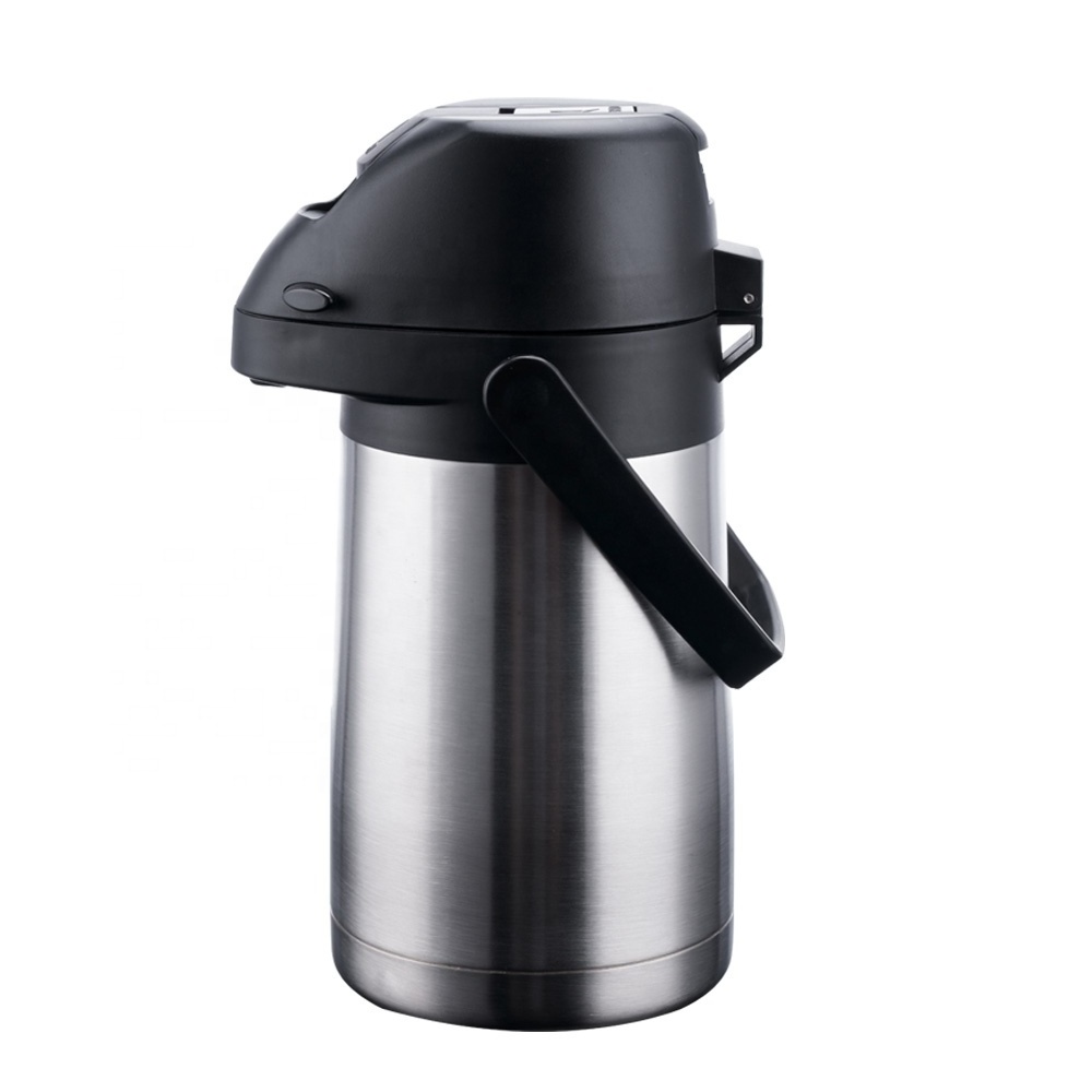 3.5 Liter Decaf Airpot Stainless Steel Lining Modern Design Lever Action Double Wall Vacuum Insulated Thermal Coffee Dispenser