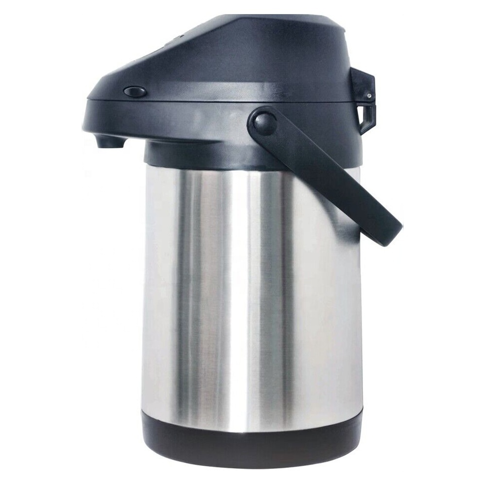 Modern Design Lever Action Airpot Double Wall Vacuum Insulated Stainless Steel Thermal Water & Coffee Dispenser Pump