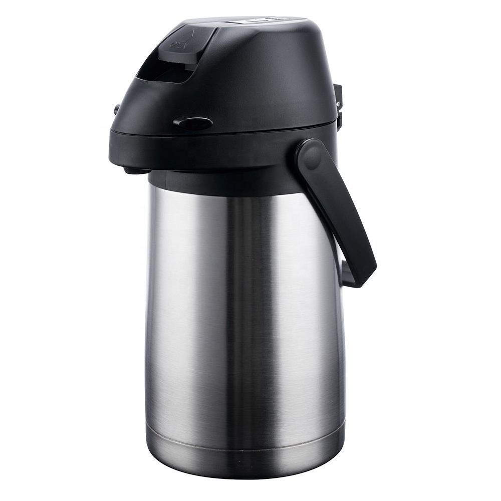 3.5 Liter Decaf Airpot Stainless Steel Lining Modern Design Lever Action Double Wall Vacuum Insulated Thermal Coffee Dispenser