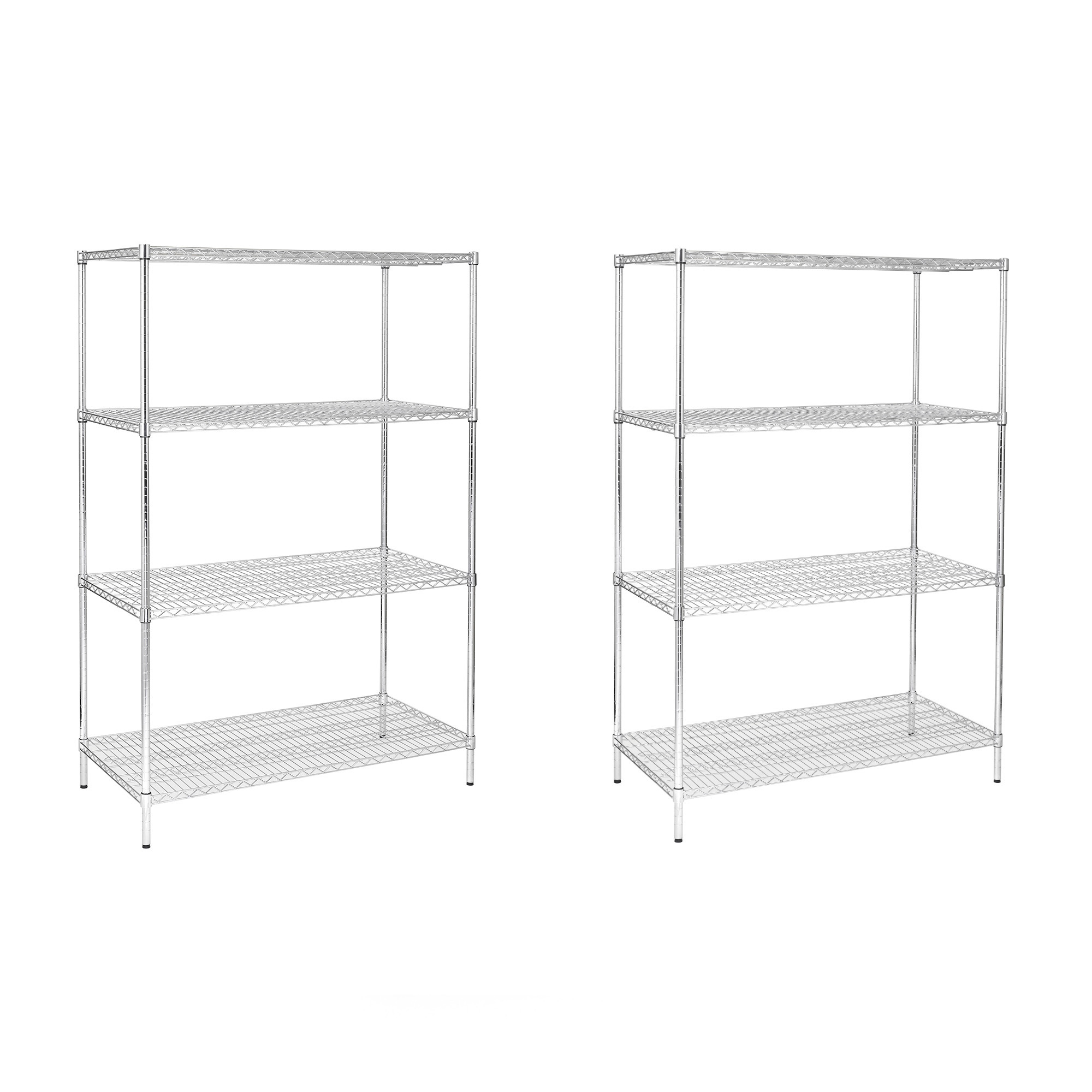 Chrome plated 4-Shelf Wire Storage Rack Kit with Metal Posts Shelving Unit for Hotel & Restaurant Supplies Wire Storage Rack