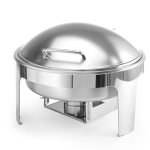 Hot sell Stainless Steel Round Chafer Factory Price Wedding Food Warmers with Solid Stand Fuel Holder for Catering Buffet Server