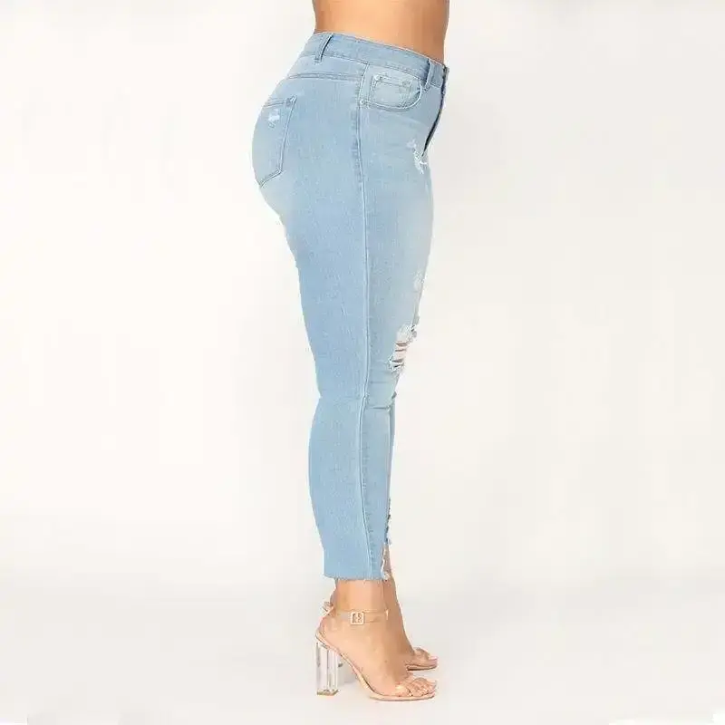 Women's European and American Style Women's Tight Jeans Pencil Pants Extra Large skin jeans for ladies