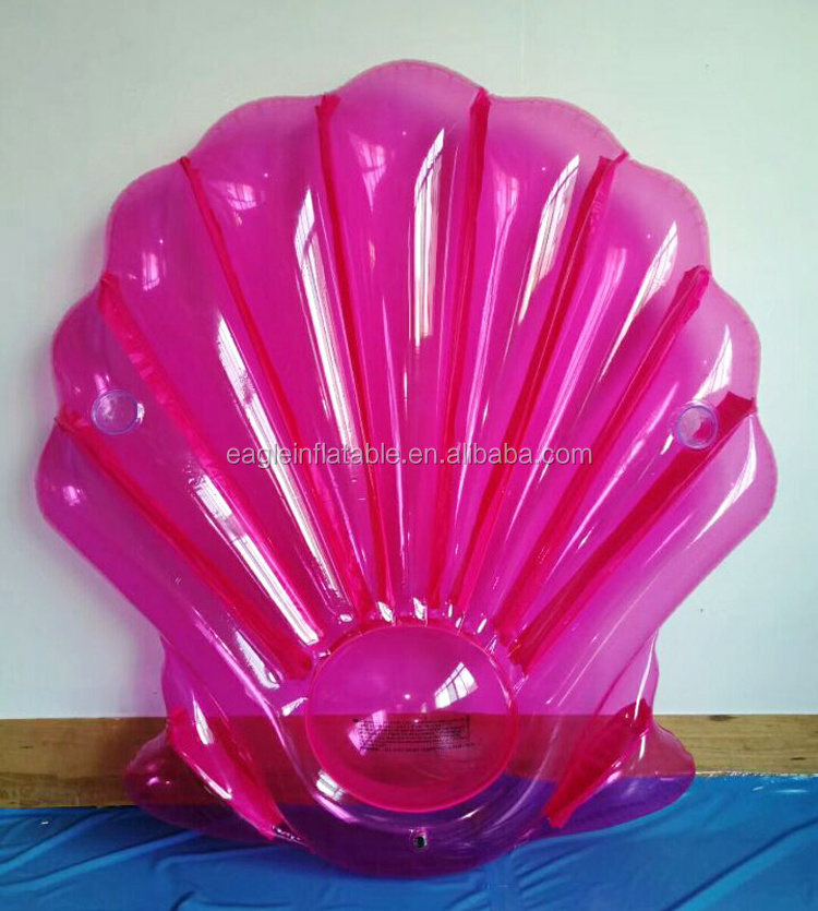 factory wholesale Top quality 0.3mm eco-friendly PVC inflatable water toy huge Pink inflatable Clam Shell Pool float