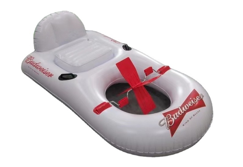 factory summer newest hot selling advertising inflatable pvc pool float funny water boat with foot-pedal accept custom printing