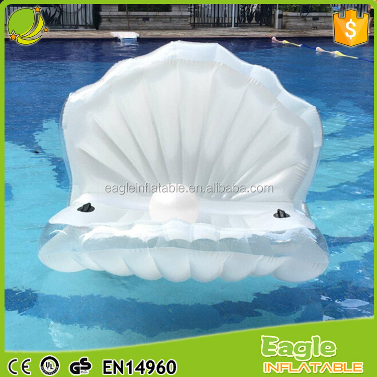 Factory stock good price pvc big inflatable shell lake clam shell float inflatable seashell pool float for sale