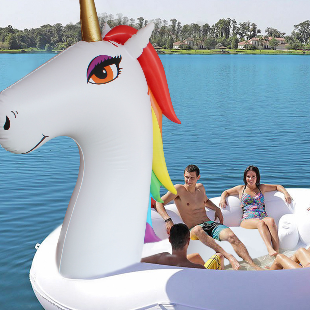 factory hot selling water park adult toys inflatable pool and beach party animal island for 6-8 person