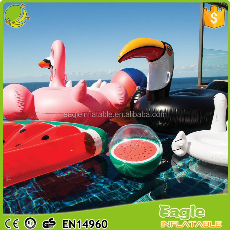 swimming  Inflatable Pink Flamingo pool float plastic water raft Adult Sized outdoor Pool floating Toy