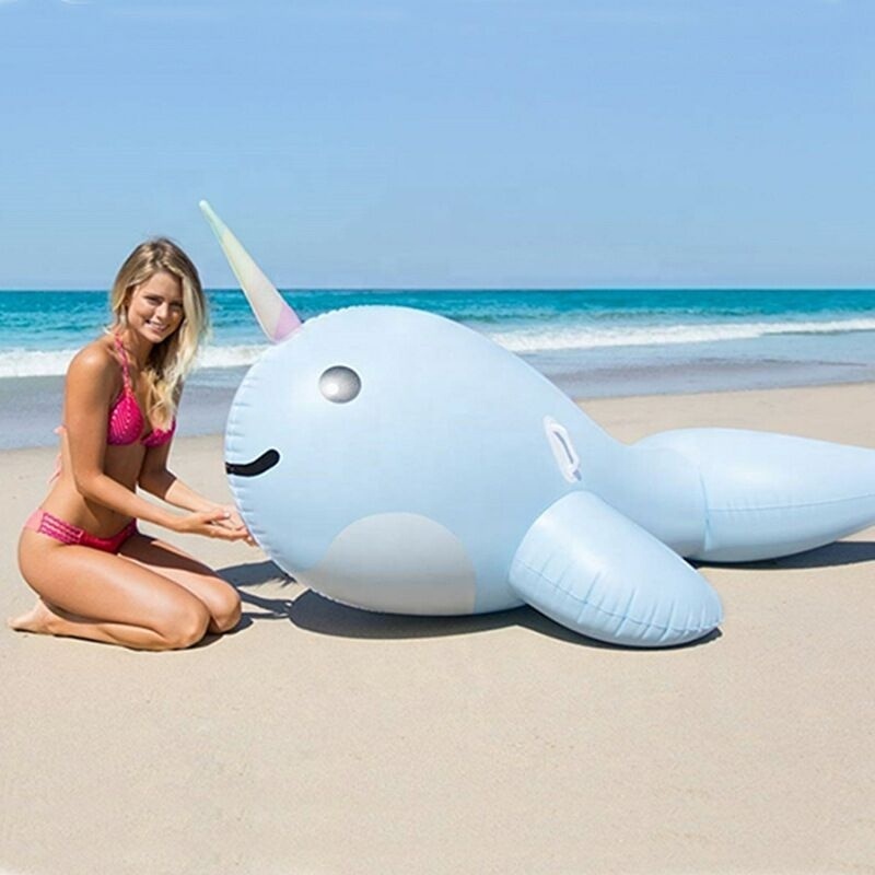 factory wholesale custom top quality pool lounger float fun cool party water inflatable blue whale ride-on swimming pool float