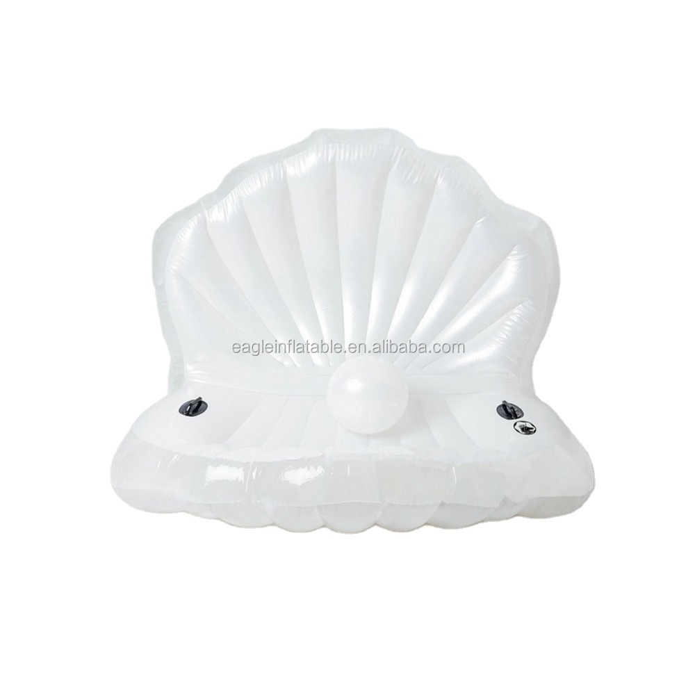 Factory stock good price pvc big inflatable shell lake clam shell float inflatable seashell pool float for sale