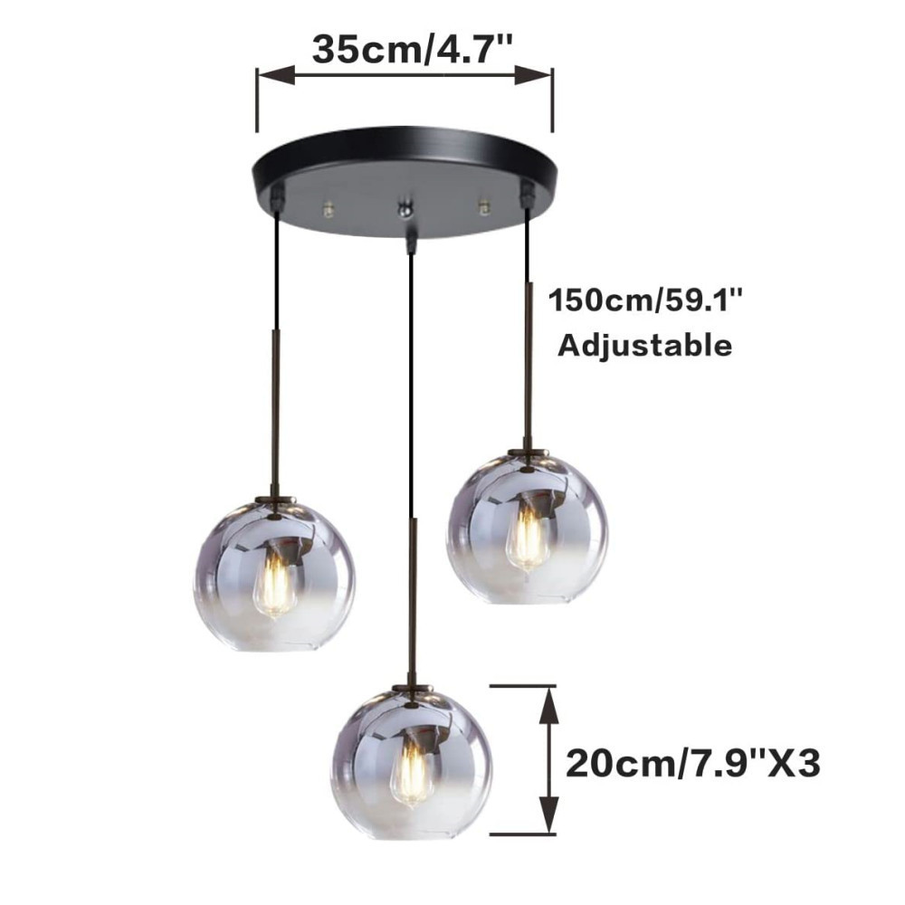 Mid Century Hanging Chandelier Light Fixture Hanging Light Fixture Glass Globe Pendant Ceiling Lighting