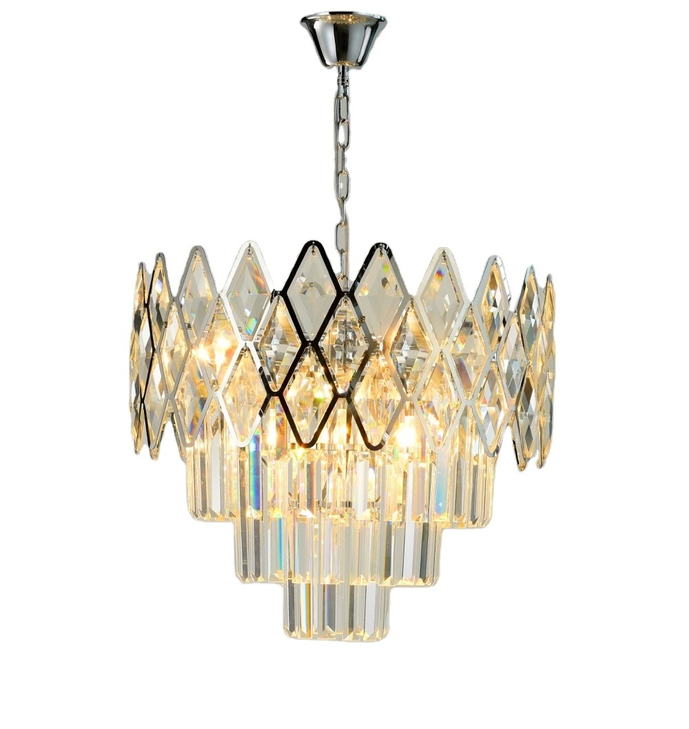 Crystal Chandelier Raindrop Modern Island Pendant Light Gold Linear Hanging Ceiling Lamp Fixture for Kitchen Island