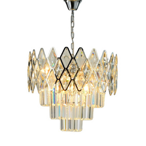 Crystal Chandelier Raindrop Modern Island Pendant Light Gold Linear Hanging Ceiling Lamp Fixture for Kitchen Island