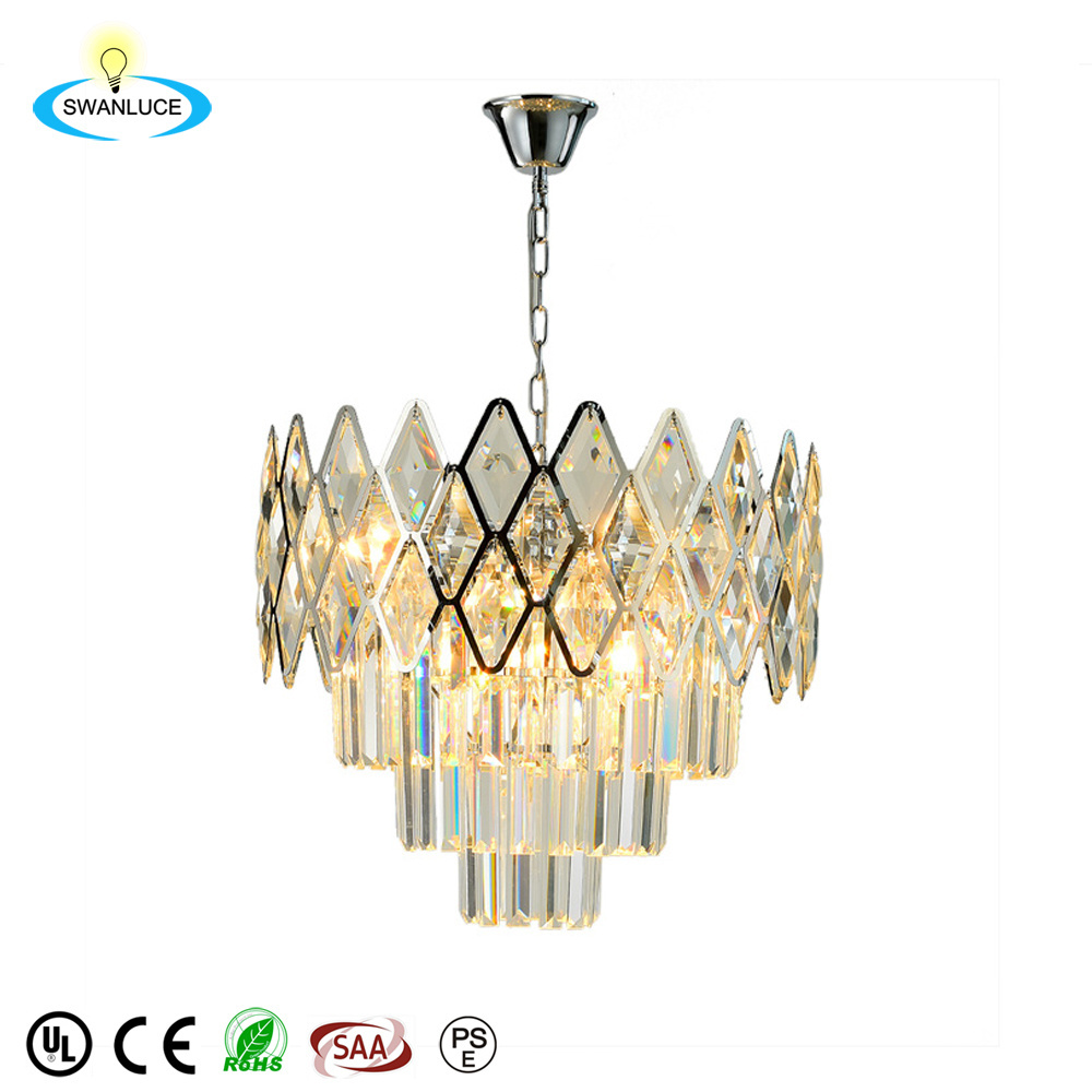 Crystal Chandelier Raindrop Modern Island Pendant Light Gold Linear Hanging Ceiling Lamp Fixture for Kitchen Island