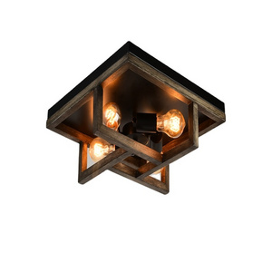 Industrial Ceiling Light Farmhouse Oil Rubbed Bronze Antique Rustic Flush Mount Light Fixture 4-Light Semi Flush Mount Ceiling