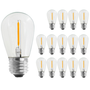 Hot Sale 220V E26 S14 0.7W Plastic shatterproof Led filament Bulb for outdoor string light