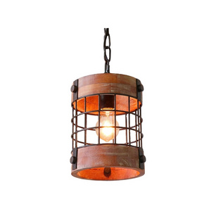 Wood Chandelier Round Loft Antique Lamp Vintage Decorative Retro Rustic Pendant Light Light Fixtures