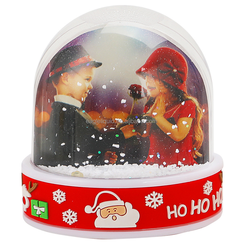 Christmas promotion snow globes picture frame custom snowball photo frame