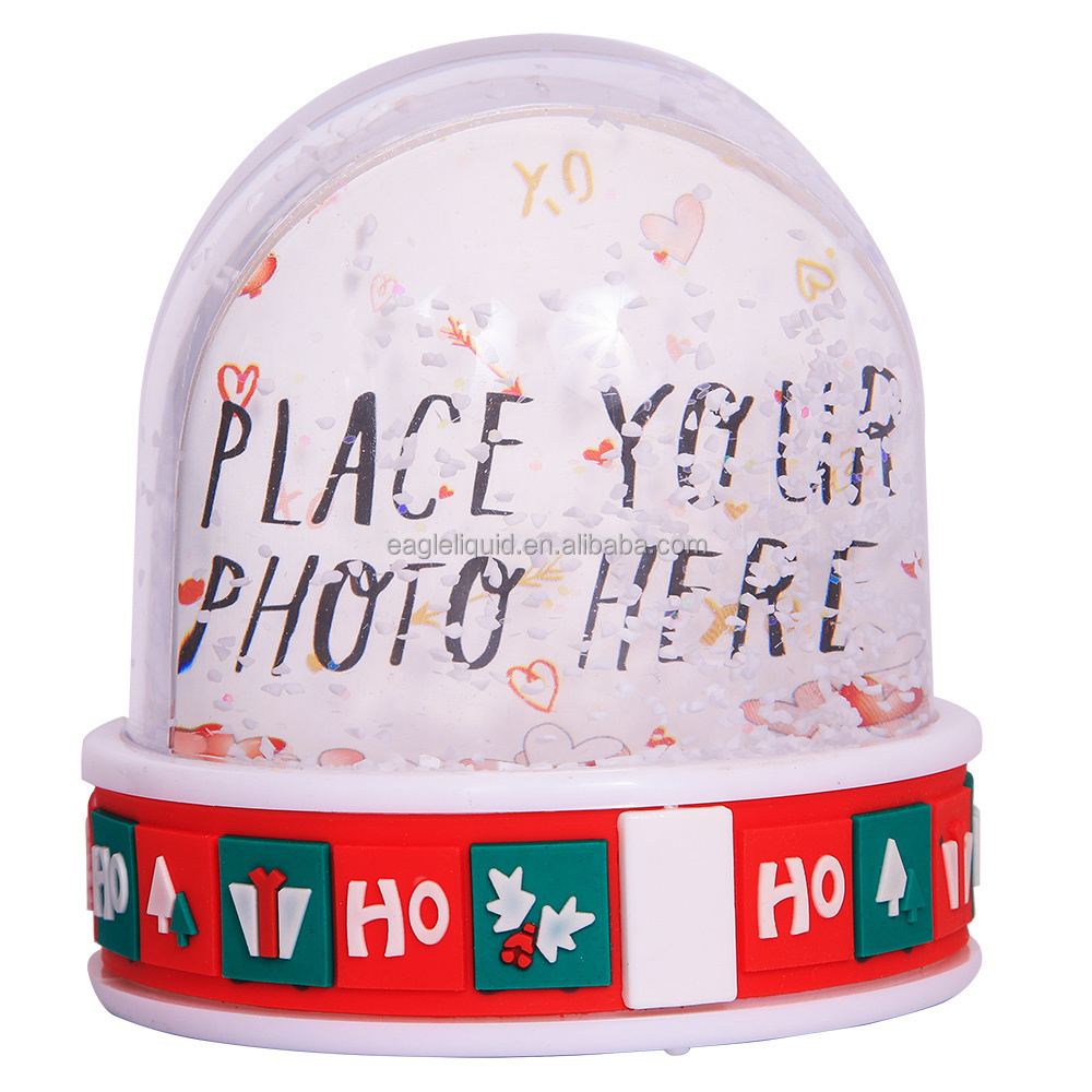 Christmas promotion snow globes picture frame custom snowball photo frame