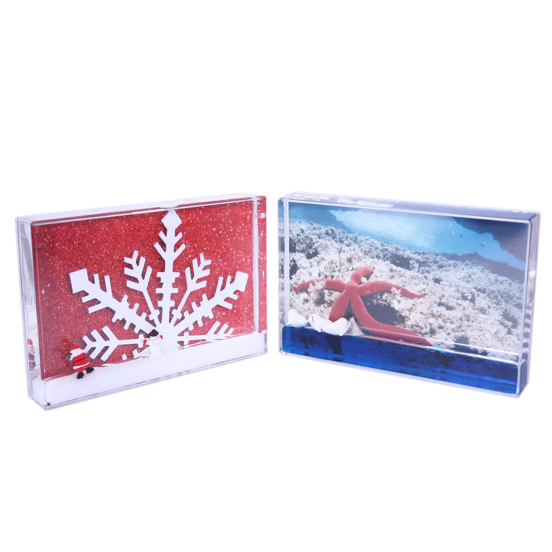 Acrylic 4x6 inch Blue Liquid Picture Frame 3D Floating Photo Frame