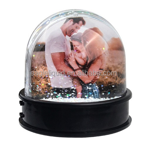 Memorial souvenirs snow globes new Trend Plastic Empty Photo Frame Water Ball Snow Globe For Home Decorations Souvenir