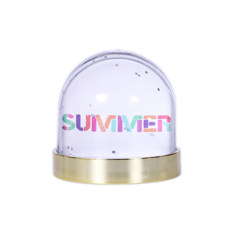 Customized Souvenir Picture Water Dome 80mm Plastic Picture Photo Frame Snow Globe with Photo Insert