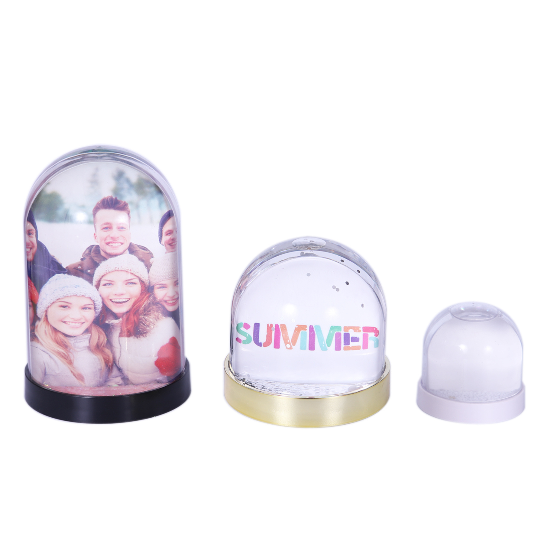 Best Selling Elegant Good Quality Sparkling Glitter Round Shaped Acrylic Photo Snow Globe