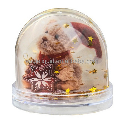 Glitter Snow Globe Photo Frame Liquid Floating Sparkle Clear Plastic Photo Frame Snow Globe For Christmas