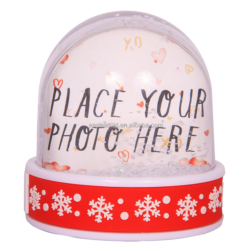 Christmas promotion snow globes picture frame custom snowball photo frame