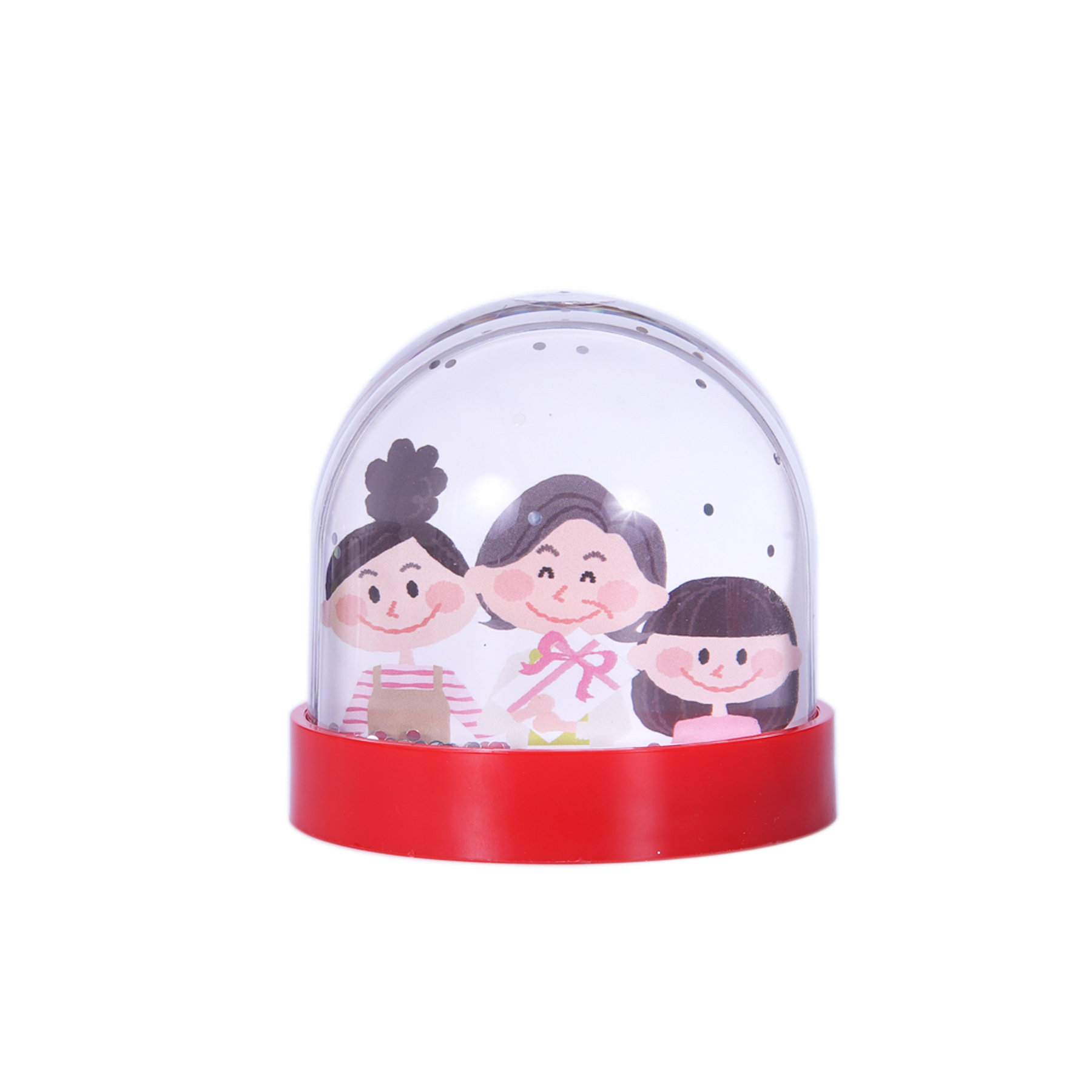 Customized Souvenir Picture Water Dome 80mm Plastic Picture Photo Frame Snow Globe with Photo Insert