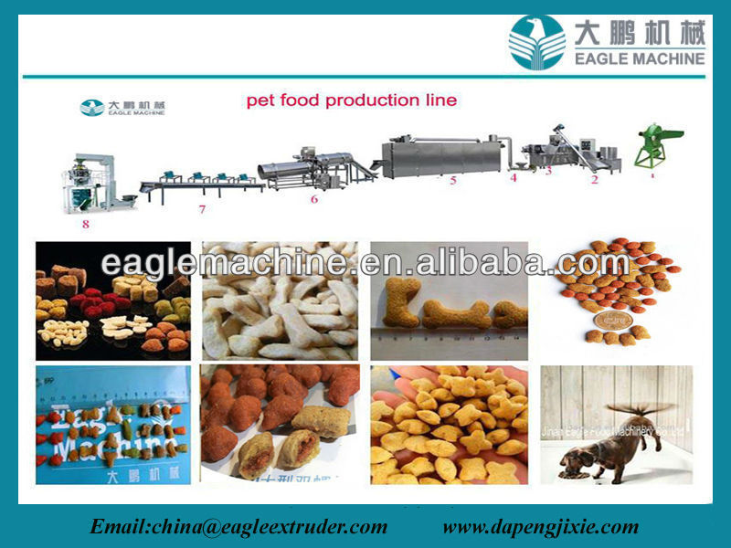 Jinan Eagle extruded dry pet food production line, dog snacks machine, dog food extruder