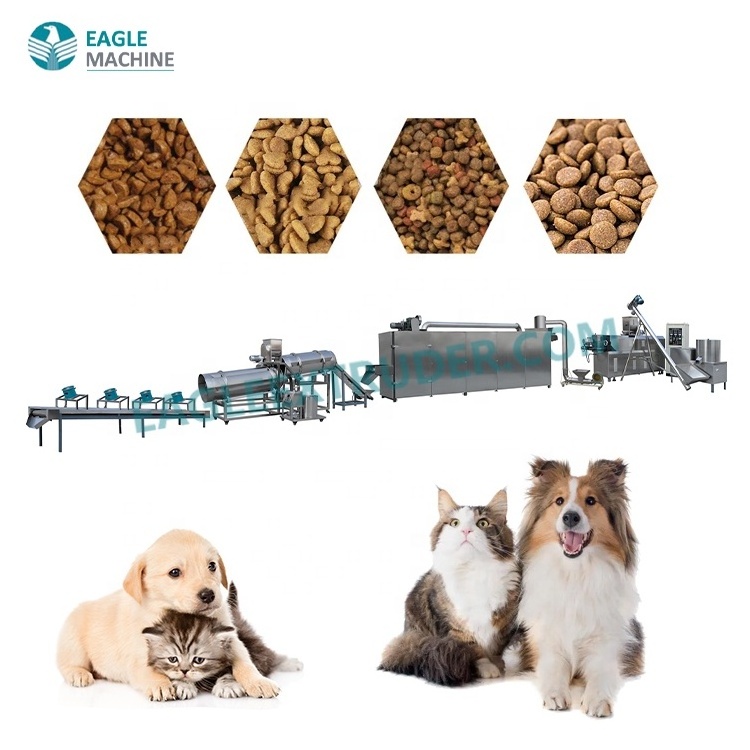 Jinan Eagle High Quality Automatic Pet Food Extruder High-Capacity for Dog Cat Fish Snack with Reliable Engine and PLCEngine