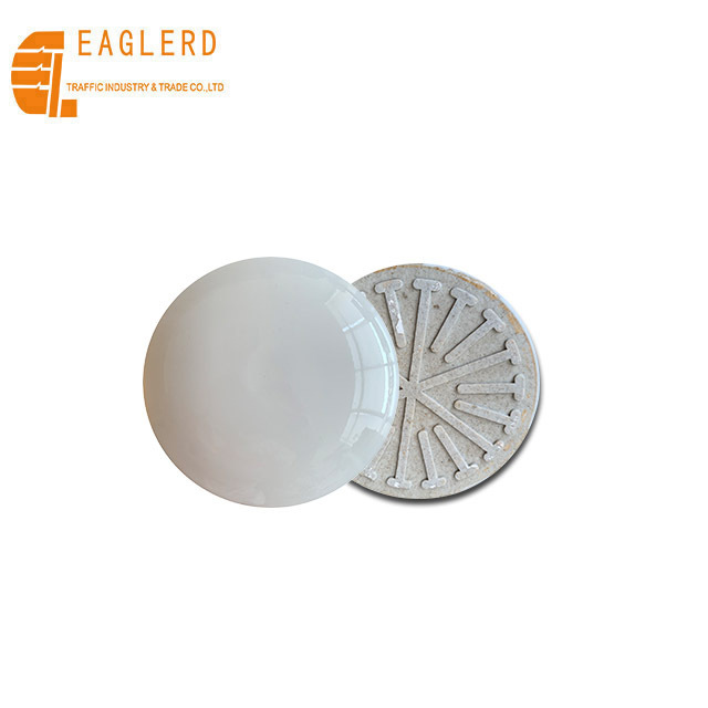 10cm white round cat eye ceramic road stud