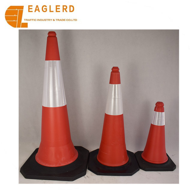 Reflective 50cm 75cm 100cm PE plastic traffic cone with reflectIve film road cone