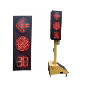 Red Yellow Green Arrow or Full Screen Solar LED Mobile Traffic Signal Lights