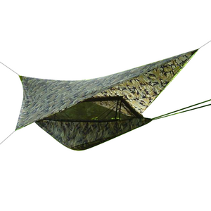 Camouflage Hammock and Tarp Suite OEM ODM Customized Nylon Hammock with Bug Mesh Tarp Set for Outdoor Camping