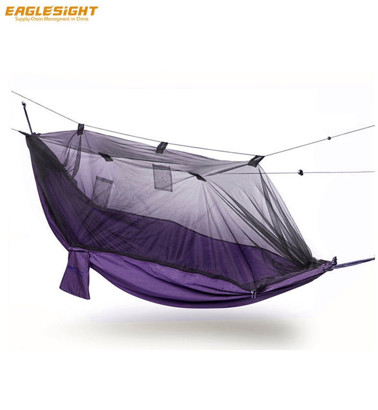 Heavy Duty Portable Parachute Bug Free Camping Hammock With Mosquito Net