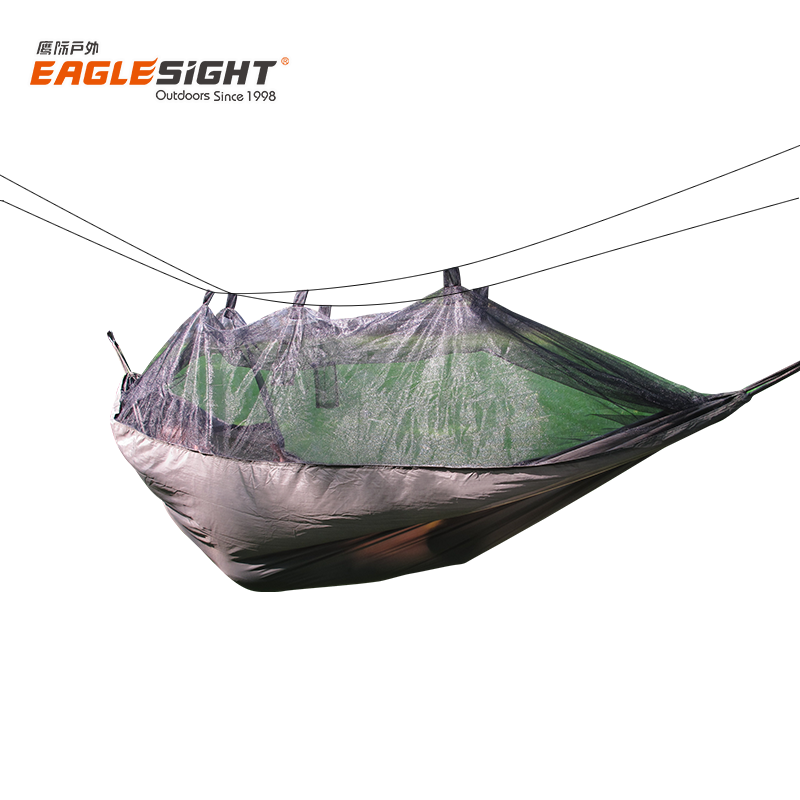 Summer Hanging Tree Hammock with Mosquito Net Heavy Duty Parachute Nylon Hammock with Bug Mesh for Outdoor Camping