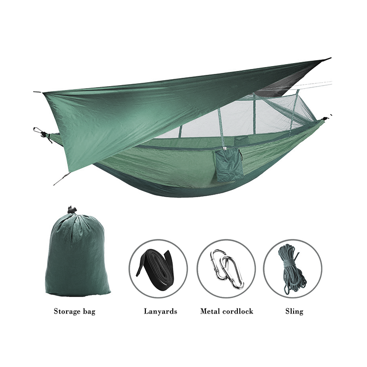 Shelter Tarp Hammock set Outdoor Leisure Hammock Tarp Suite Hammock with Bug Mesh and Tarp Tent