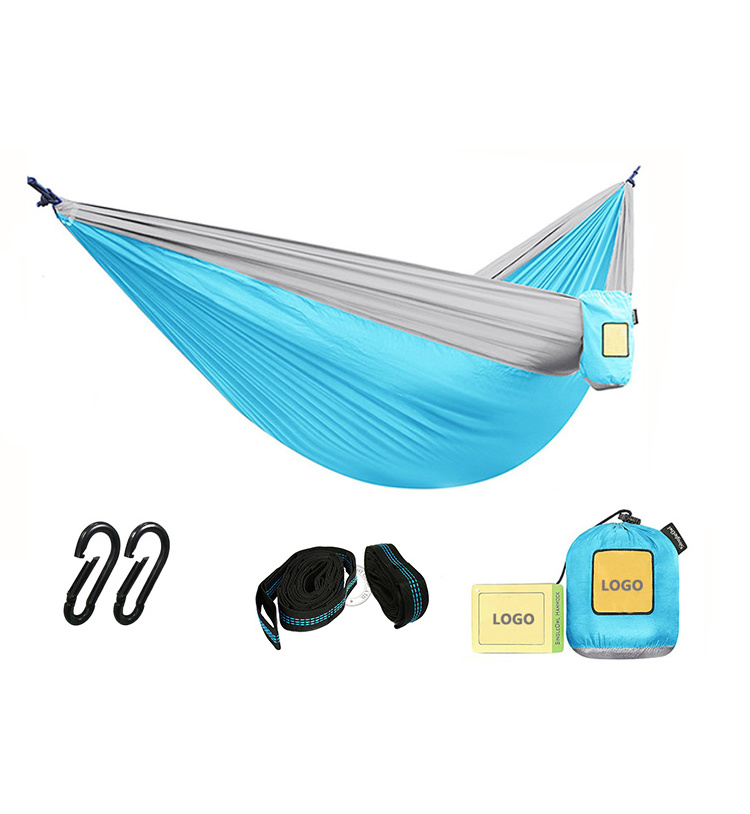 1-2 Person Nylon Parachute 400lbs Outdoor Camping Leisure Garden Hammock with Tree Strap