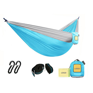 1-2 Person Nylon Parachute 400lbs Outdoor Camping Leisure Garden Hammock with Tree Strap